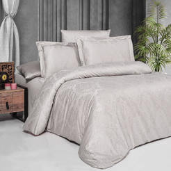 Bedding set 4 pieces 100% cotton satin jacquard Juana gray