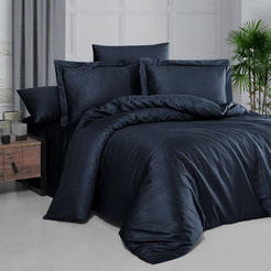 Комплект постельного белья из 4 предметов 100% хлопок сатин жаккардовый Lavander blue