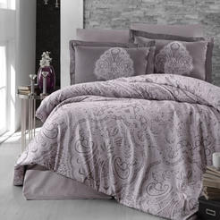 Sleeping set 4 pieces 100% cotton satin Milena purple