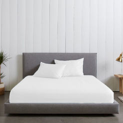 Sheet with elastic for mattress 100 x 200 cm polycotton, white