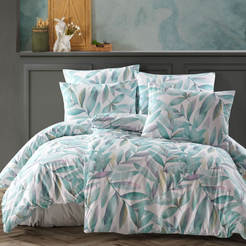 4-piece bedding set 100% cotton Ranforce print Alicia green