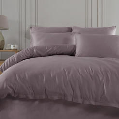 Bettwäscheset 4-teilig 100% Baumwolle Satin Lila