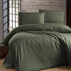 Спален комплект 4 части 100% памук сатен Green райе