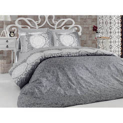 Bedding set 4 pieces double Ranfors print Zumrut gray