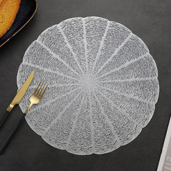 Round placemat ф38 cm Silver stile 70% PVC 30% polyester