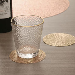 Coaster 10cm gold circle G405