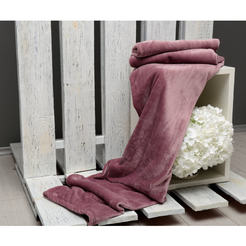 Blanket fleece plush 150 x 200 cm, 100% microfiber, rose ash