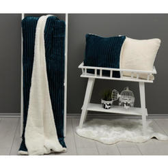 Striber blanket - 150 x 200 cm, 100% polyester, dark blue