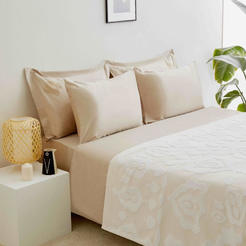 Хавлиено шалте за спалня 150 х 220см 100% памук, 420гр/кв.м. бежаво-бяло Nature