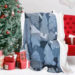 Новогоднее одеяло 150 x 200 см DF Елочный принт