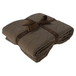 Шалте покривало за легло 200 х 220 см кафяво, 100% полиестер