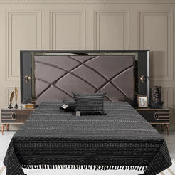 Bedroom mattress 220x240cm 100% cotton navy/gray Montesa