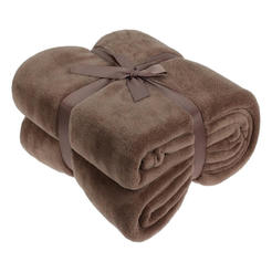 Coral fleece blanket brown HZ1011880 KOOPMAN