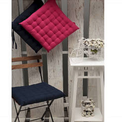 Възглавница за стол 40 х 40см, 100% памук, цвят тъмносин