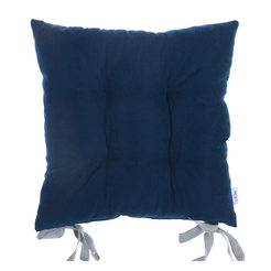 Chair cushion 43x43cm plain dark blue