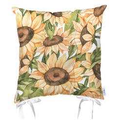 Декоративна възглавница за стол 43 х 43см, десен слънчогледи есен