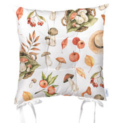 Декоративна възглавница за стол 43 х 43см, десен гъби есен
