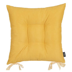Декоративная подушка на стул 43 х 43 см, цвет охра однотонный