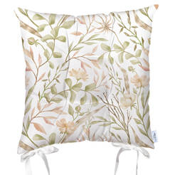 Декоративна възглавница за стол 43 х 43см, десен полски цветя 2 есен