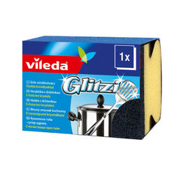 Dishwashing sponge, with channel, abrasive with crystals, 9 x 6 x 4 cm, Super