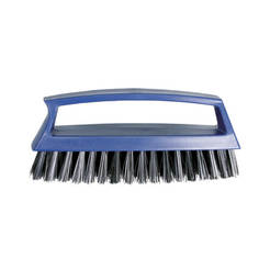 Clothes / shoes brush with plastic protector, synthetic threads