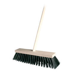 Floor brush with synthetic threads 40 x 7 cm, wooden handle 140 cm