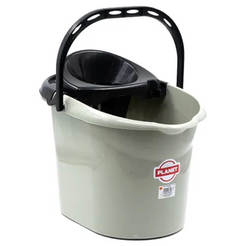 Bucket with strainer 13l oval gray I107963/3