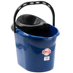 Bucket with strainer 13l oval blue I107963/2