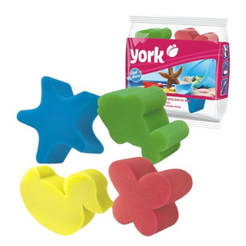 Sponge different shapes 4pcs star duck shark butterfly 04.01.03.0013 YORK