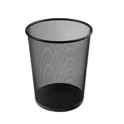 Waste basket mesh 29.5 x 35cm metallic gray