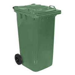 Plastic waste container 240l with lid and 2 wheels