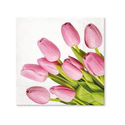 Napkins Pink tulips 20 pcs.