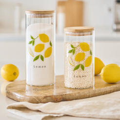 Кутия за съхранение Ø 9х17см прозрачна с лимони ZELLER