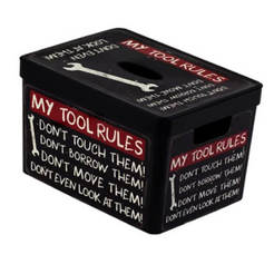 Кутия за съхранение с капак декор My tools rules HEREVIN