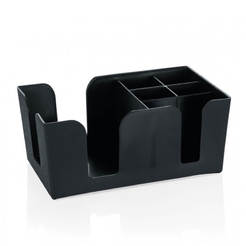 Барный органайзер 24x15x10,5см для салфеток и трубочек черный 0194147