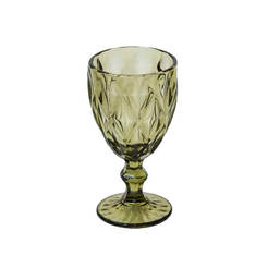 Чаша стъклена за вода дебелостенна тъмно зелена TONYS DECOR