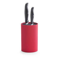 Пластиковая подставка для кухонных ножей ф 11 x 18 см, красная