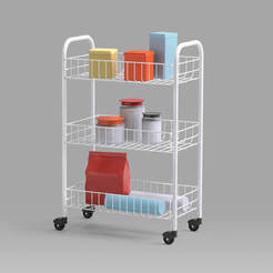 Shelf on wheels 3 levels 41 x 23 x 63 cm SIENA