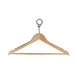 Wooden clothes hanger, hotel ring