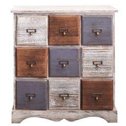 Шкаф для хранения 3 уровня, 9 ящиков, белый/бежевый/серый 110291