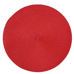 Dining pad round 38 cm red