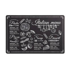 Dining mat 43.5 x 28.5 cm PVC black Italian Menu