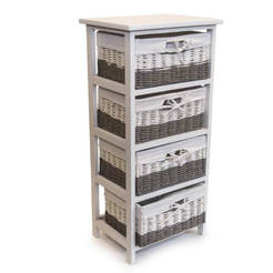 Wooden storage cabinet with 4 drawers 38 x 28 x 78 cm