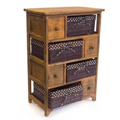 Wooden storage cabinet with 8 drawers 48 x 27 x 71 cm