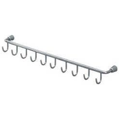 Hanger for kitchen utensils 61 x 5 x 6 cm, 10 hooks, metal