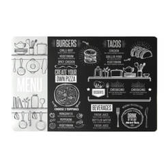 Dining mat 43.5 x 28.5cm Chalkboard silver