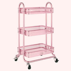 Мобильная полка 46x34x79см для кухни, металлическая серая 110735