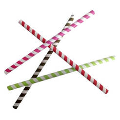 Сламки хартиени Ø0.6х30см 50бр микс 0193981