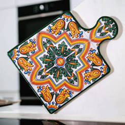 Warm serving board 17x24cm Toledo ceramic and cork