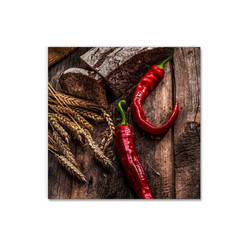 Picture Hot peppers 20 x 20 cm, print glass, Glasspik, GL170